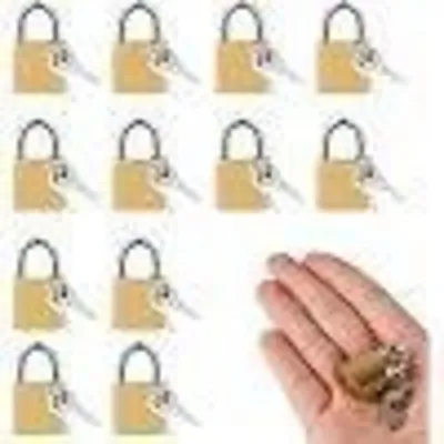 Immagine prodotto di Lucchetti con chiave, 20 mm, confezione da 12 pezzi, ideali per armadi, valigie, zaini
