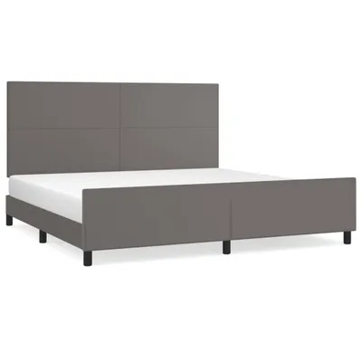 Immagine prodotto di vidaXL Struttura letto con testiera grigia 200x200 cm in Pelle finta