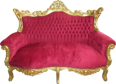 Produktbild von Casa Padrino Barock 2er Sofa Master Bordeaux Rot / Gold - Wohnzimmer Möbel Loung Couch