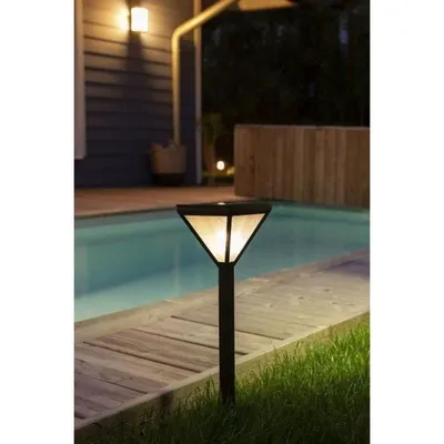 Zdjęcie produktu dla Lampa solarna Galix, słupek, 25 lm, stal nierdzewna, czarna, zewnętrzna