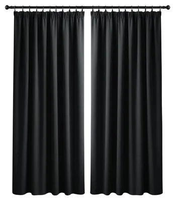 Thermo-Verdunkelungsvorhänge mit Faltenband, 2er-Set, 228 x 183 cm, Schwarz