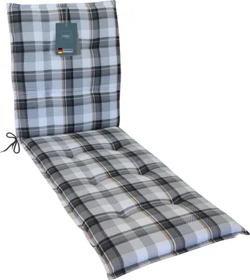Produktbild von LILENO HOME Sonnenliege Auflage als [1er Set - Rollliege] in Karo Grau - Gartenliegen Auflage perfekt für Strandliege - Polster Auflage für Gartenliege (188x60x5cm)