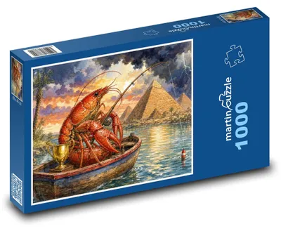 Obrázok produktu pre Puzzle 1000 Langusta rybárči pri pyramídach - martinpuzzle