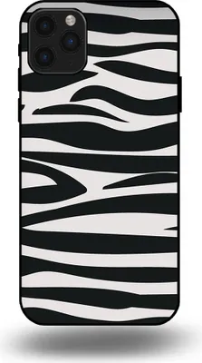 Produktbild von Smartphonica Handyhülle passend für iPhone 11 Pro Max mit Zebradruck - TPU-Hülle mit Zebradruck-Design - Schwarz Weiß