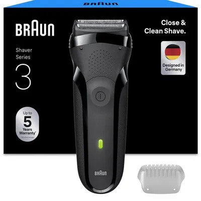Immagine prodotto di Rasoio elettrico Braun Serie 3 300s, autonomia di 30 minuti, colore nero