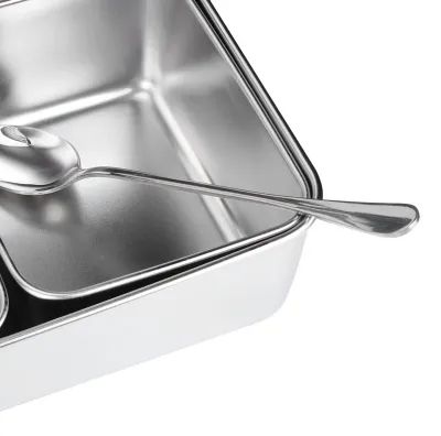 Obrázek produktu pro Sada kořenek, 6 přihrádek, nerezová ocel, včetně lžiček, pro kuchyň