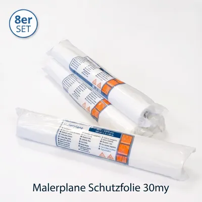 Produktbild von Profitape Abdeckfolie 2 x 50 m, 30 my – robuste Schutzfolie für Maler- und Renovierungsarbeiten, KI-generiertes Bild