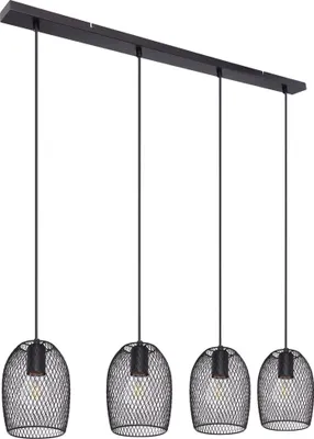 Produktbild von Pendelleuchte, Käfig-Optik, schwarz, 4 flammig, L 100 cm