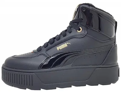 Image de Bottes Puma Karmen Rebelle Mid WTR pour femmes, modèle sportif, couleur noire, idéales pour le sport et les loisirs