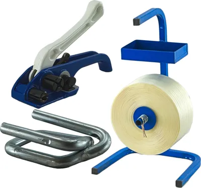 Produktbild von 25 mm Textil Polyester Umreifung Set Umreifungsband Abroller Bandspanner Klemmen