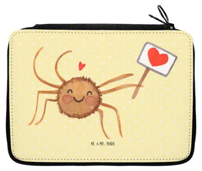 Produktbild von Mr. & Mrs. Panda Bleistiftetui Spinne Agathe Motivation - Gelb Pastell - Geschenk, Schüleretui, Dankeschön, Federmäppchen, Liebe, Mäppchen, Glück, Vertrauen, Etui