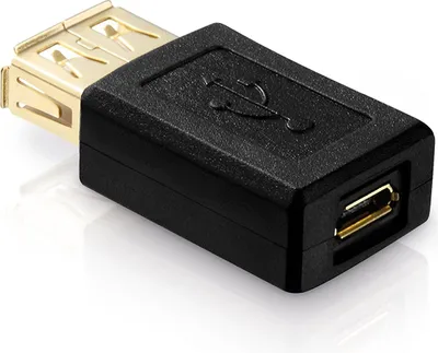 Produktbild von adaptare 41110 USB 2.0-Adapter Micro-USB-Buchse auf USB-Buchse Typ A vergoldete Kontakte schwarz