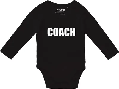 Produktbild von Huuraa Baby Body Coach Training 80 Black  Baumwolle Fairtrade Langarmbody Geschenkidee