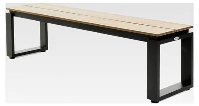 Produktbild von Gartenbank Pisa aus Aluminium in Holzoptik, 160x36,5x41,5 cm, wetterfest und langlebig für Garten, Terrasse und Balkon
