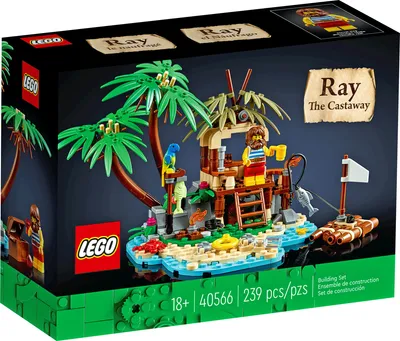 Produktbild von LEGO Ray der Schiffbrüchige 40566 – Exklusives Promotional Fan-Design Set, Mehrfarbig, 239 Teile, 14x19x13 cm (HxBxT), 2022