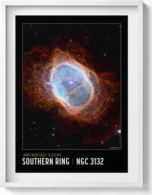 Produktbild von Kosmos-Themenposter NASA-Bilder– Wandbild mit Rahmen – Gerahmtes Bild  – Wanddekoration – 60x80 cm –  Weiß Rahmen