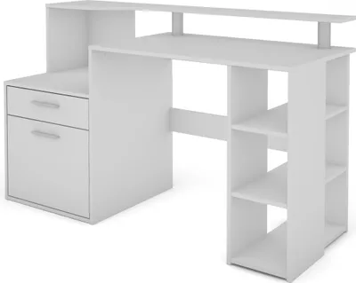 Obrázek produktu pro byLIVING Psací stůl Louis, šířka 140 cm, v bílé barvě, s velkým úložným prostorem