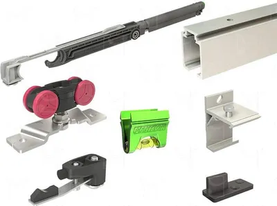 Produktbild von Schiebesatz SAF 80A MANTION für Tür 10-20 Kg - Schiene 1.95m + 1 Stoßdämpfer M65S - SAF10-80-195-1