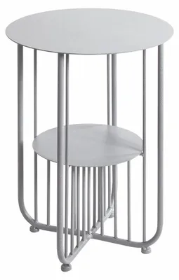 Runder Beistelltisch Metall Coolgrey H 49 cm Ø 36 cm