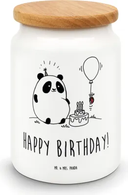 Produktbild von Mr. & Mrs. Panda Teedose Panda Geburtstag - Weiß - Geschenk, Aromadose, Kaffeedose, Dose, Aufbewahrungsdose, Keksdose, leckerlidose
