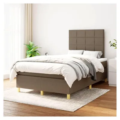 Produktbild von Lattenrost mit Matratze, Taupe, 120 x 200 cm, Stoff, Plattformbett, mit Lattenhalter, einfache Montage für Schlafzimmer, Erwachsene