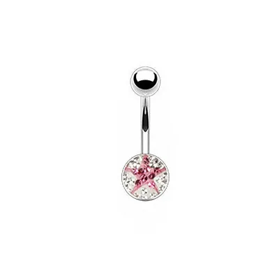 Produktbild von Taffstyle Bauchnabelpiercing Bauchnabelpiercing Stecker Ferido Kristall Stern, Clear / Pink