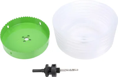 Image de Scie cloche pour luminaire encastré, scie bimétallique 6 pouces avec bac à poussière pour bois, contreplaqué, plastique, plaques de plâtre