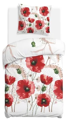 Produktbild von Bettwäsche, Flanellbettwäsche, warm, winterlich 140x200 31526-1 Mohnblumen