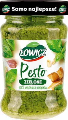 Obrázek produktu pro Pesto zielone Łowicz z bazylią i orzechami 180 g