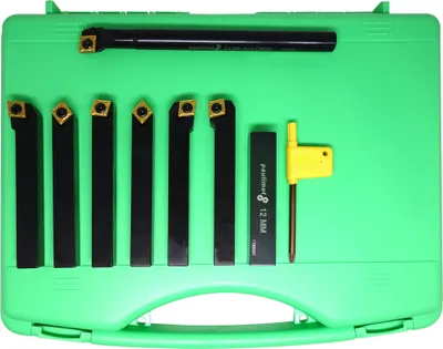 Produktbild von PAULIMOT Drehmeißel-Set mit Wendeplatten, 12 mm, 7-teilig inkl. Bohrstange
