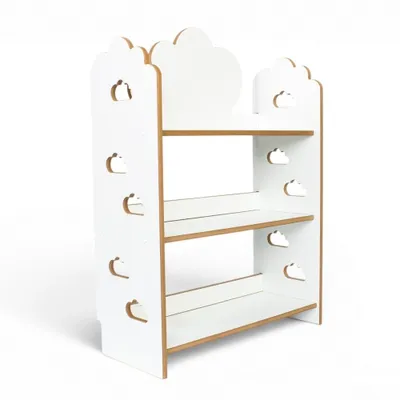 Produktbild von Kids Helper Kinderregal Wolke Weiß Spielzeugregal Ablage Montessori Kindermöbel MDF