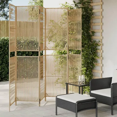 Obrázek produktu pro Dělicí stěna 6 panelů polyratan béžová Řádkové tkaní / 294 x 200 cm