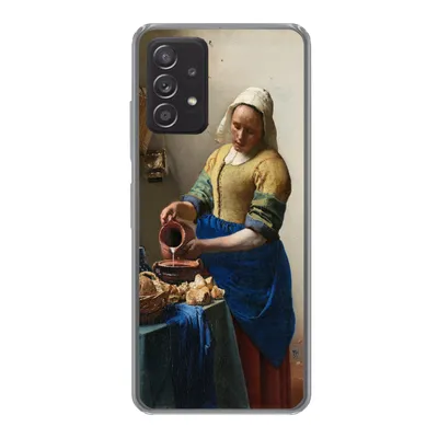 Produktbild von MuchoWow® Handyhülle Schutzhülle Hülle für Samsung galaxy a73 Das Milchmädchen - Johannes Vermeer Silikon Softcase Handy Hülle - Handyhülle