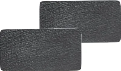 Produktbild von Villeroy & Boch Manufacture Rock Servierplatten Set 2-teilig rechteckig schwarz