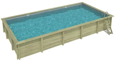 Produktbild von Pool AQUA 10.2 x 5.2 - H.1.45 m, grau, mit am Beton verschraubten Stahlprofilen