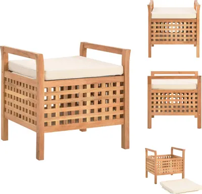 Produktbild von vidaXL Sitzbank mit Stauraum 49×48×49 cm Walnuss Massivholz -  Truhen- & Flurbänke