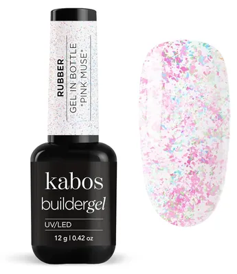 Produktbild von Kabos Builder Gel Rubber in Flasche Aufbaugel für Gelnägel 12g | Pink Muse