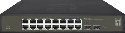 Immagine prodotto di LevelOne Switch 16xGE/2xSFP 19" Hilbert SL managed