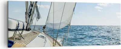 Produktbild von Bild auf Leinwand - Leinwandbild - Meer Kreuzfahrt Segel - 140x50cm - Wand Bild - Wanddeko - Leinwanddruck - Bilder - Kunstdruck - Wanddekoration - Leinwand bilder - Wandkunst - AB140x50-3647