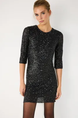 Produktbild von Pailletten-Minikleid, Black, XS