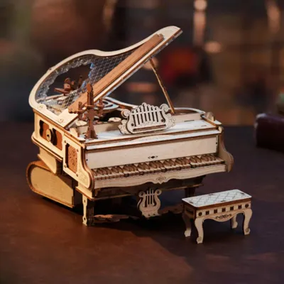Obrázok produktu pre 3D drevené puzzle magické mechanické piano, 223 dielikov, sada hudobných skriniek, DIY darček pre deti a dospelých, vzdelávacia hračka