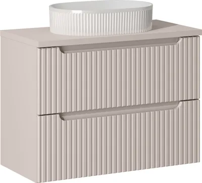 Produktbild von Waschtisch 80cm mit Keramikwaschbecken, kaschmir, NEWPORT-56-CASHMERE