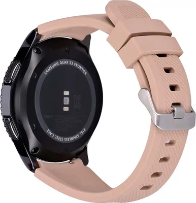 Produktbild von SYSTEM-S Armband flexibel aus Silikon 22mm für Samsung Gear S3 Smartwatch in Hellbraun
