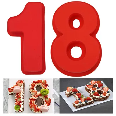Produktbild von Zahlenbackform - Silikon-Kuchenform für Backvorhaben - 2 Stück - 25,5 cm
