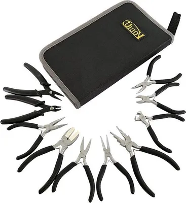 Produktbild von Famanu Zangen-Set 10-teilig mit Koffer - für Schmuckherstellung