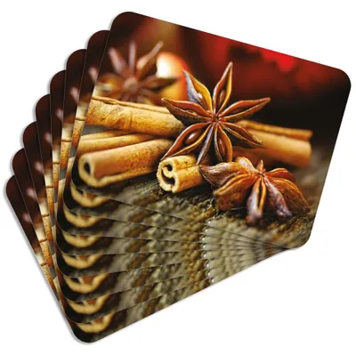 Produktbild von MG Design Set aus 8 Kork-Platzsets - Spices 8 - 30 x 40 cm - hitzebeständig & abwischbar, mit Korkrückseite