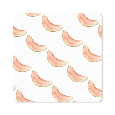 Produktbild von MuchoWow® Mauspad Mousepad Melone - Aquarell - Schablonen 20x20 cm - Mousepads - Maus Mat - Pad - Mausunterlage - Desk Mat - Bureauartikeln