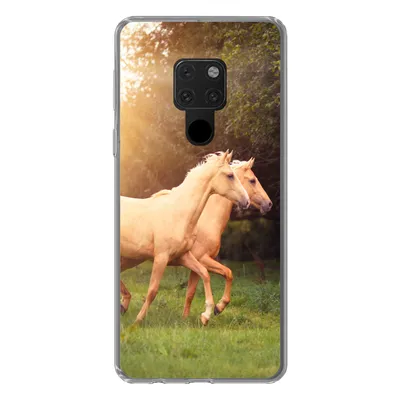 Produktbild von MuchoWow® Handyhülle Schutzhülle Hülle für Huawei P40 Lite Pferde - Wald - Sonne Silikon Softcase Handy Hülle - Handy