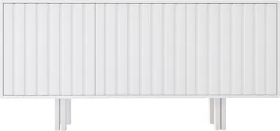 Produktbild von Vigge Grifflose Kommode Mit Push-To-Open System / Lamellen Effekt / 149 Cm / Weiß