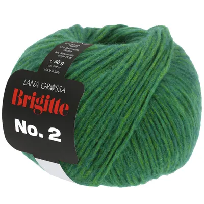 A ball of green yarn with a label.